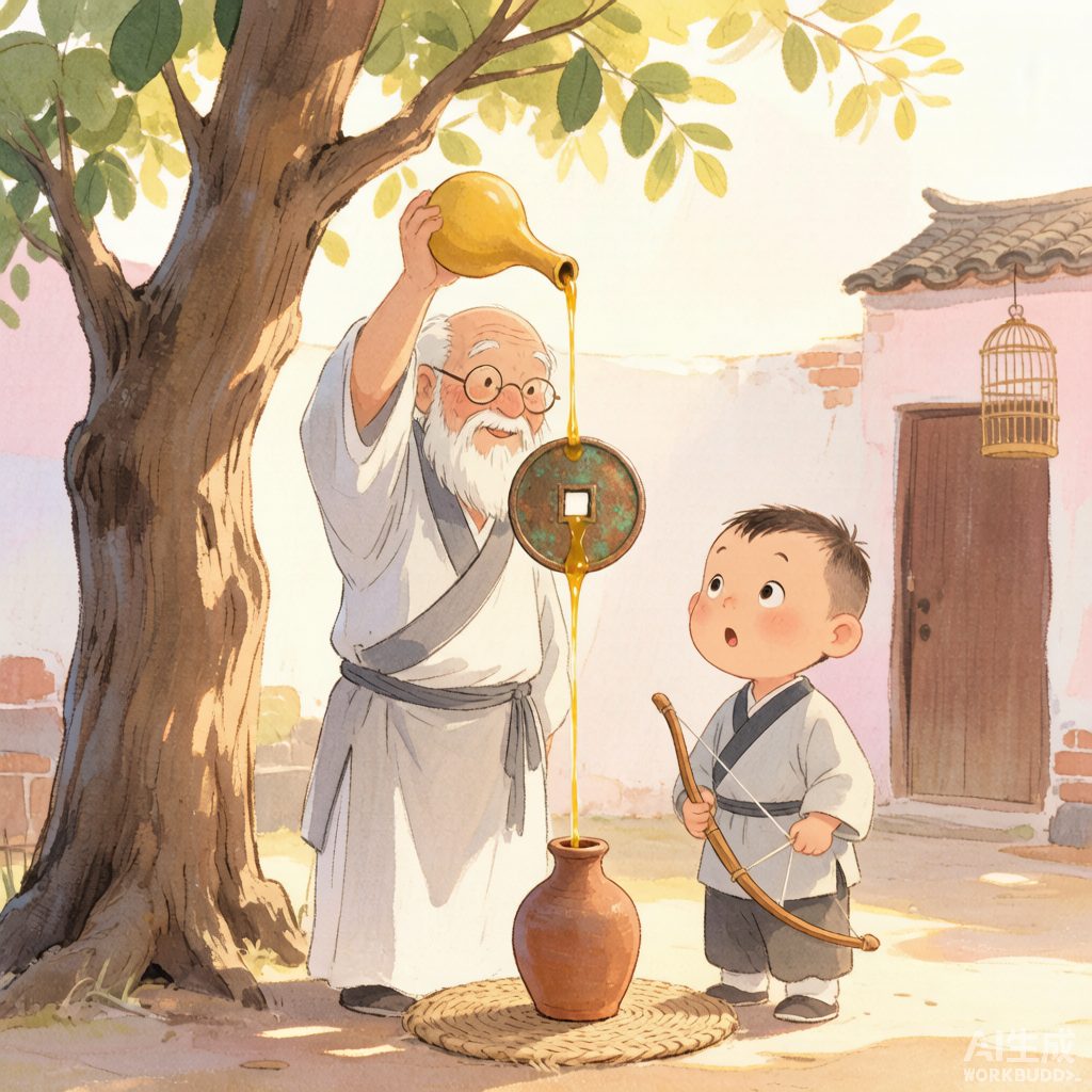 《儿童成语故事》· 熟能生巧：小尧尧和会倒油的白胡子老爷爷