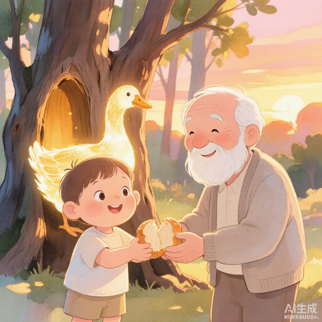 《格林童话睡前故事》：金鹅与善良的小憨