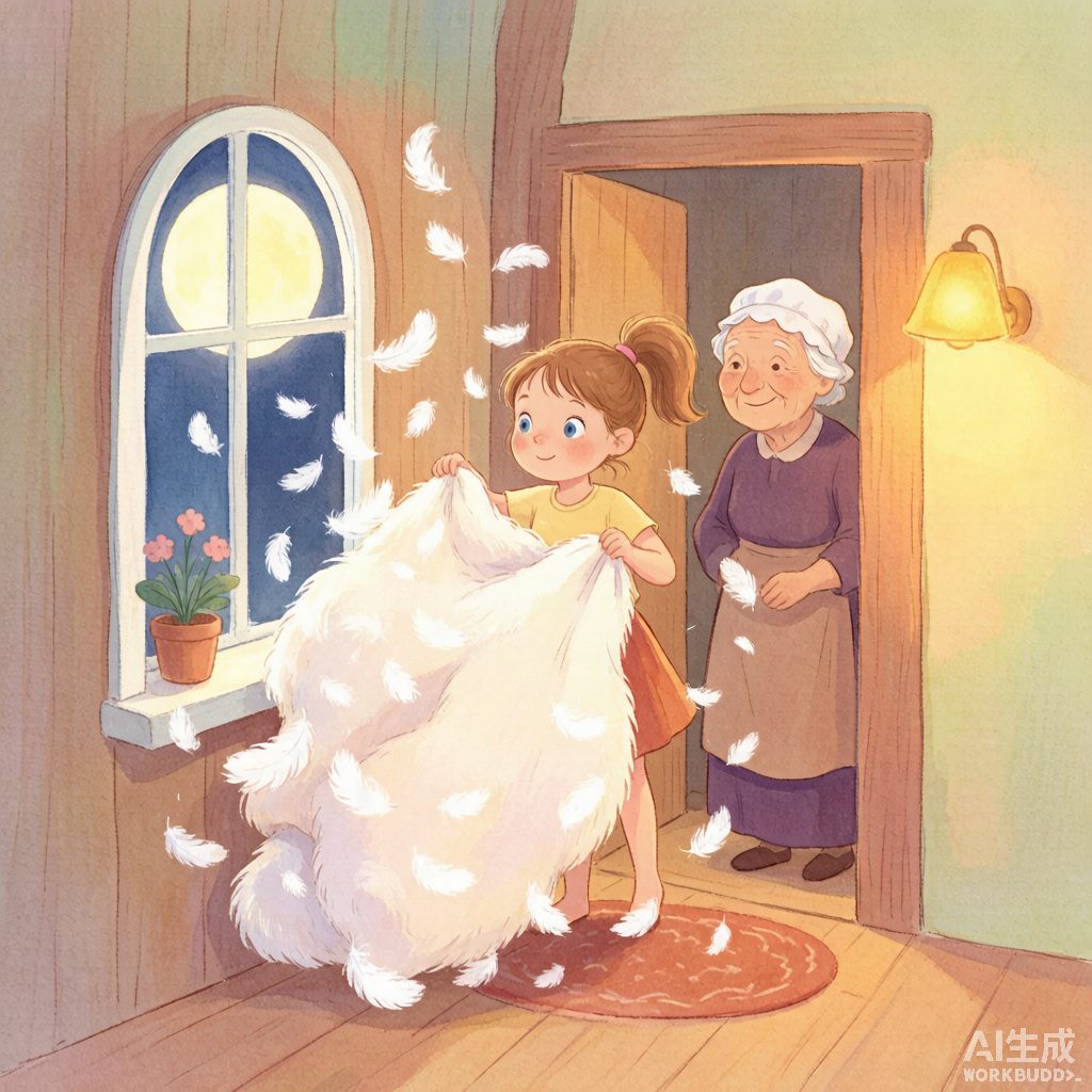 《格林童话睡前故事》：金雨姑娘与霍勒大妈