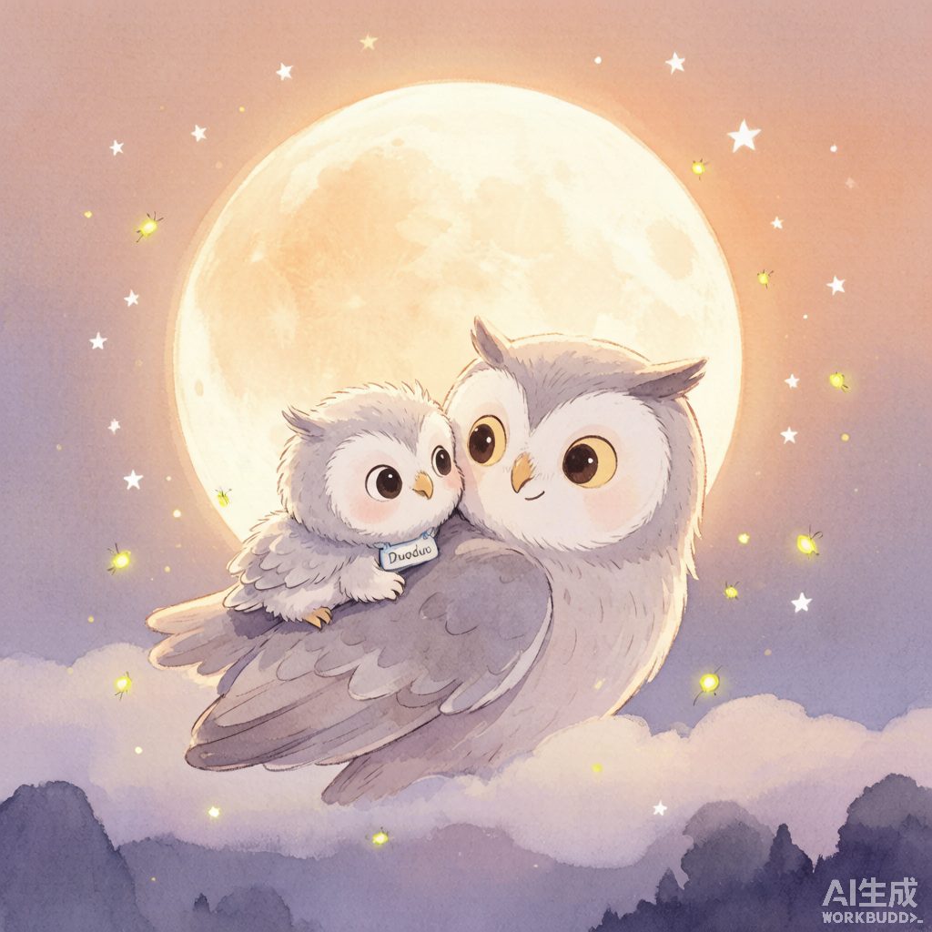 小猫头鹰朵朵的晚安飞行