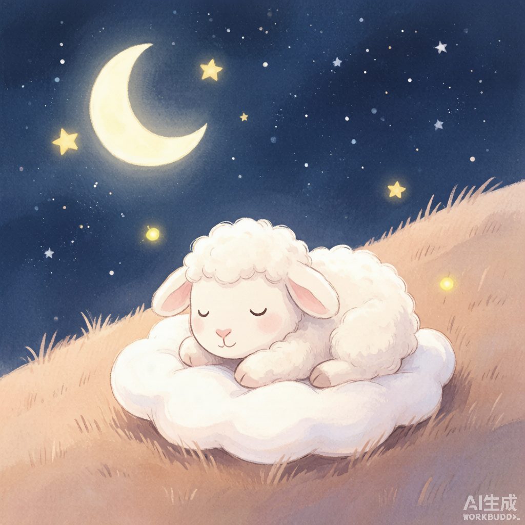 小羊咩咩的云朵枕头