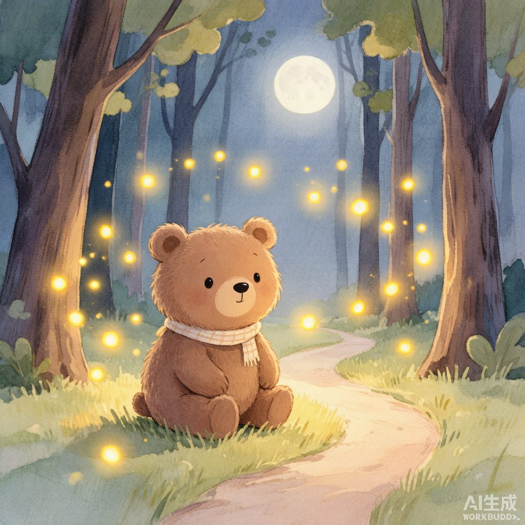 小熊和会发光的小路