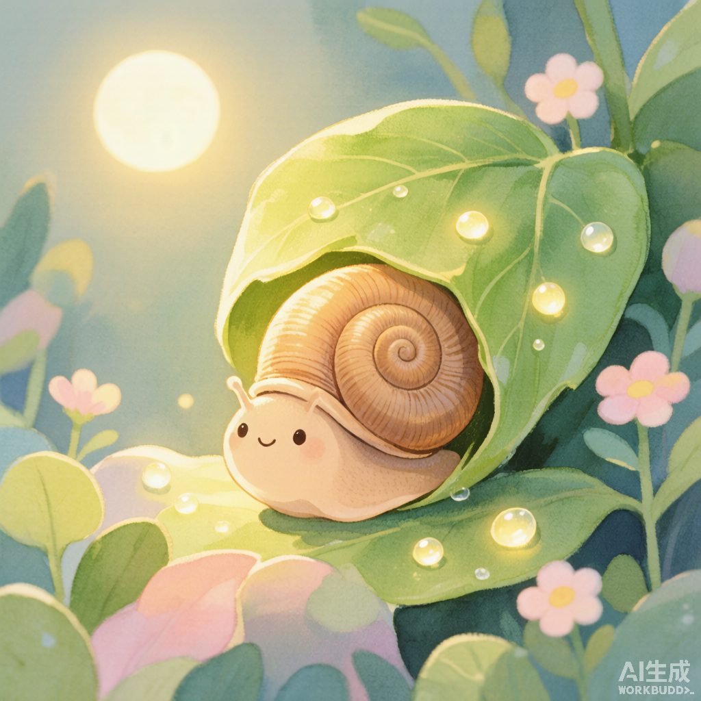 小蜗牛慢慢和会等它的月亮