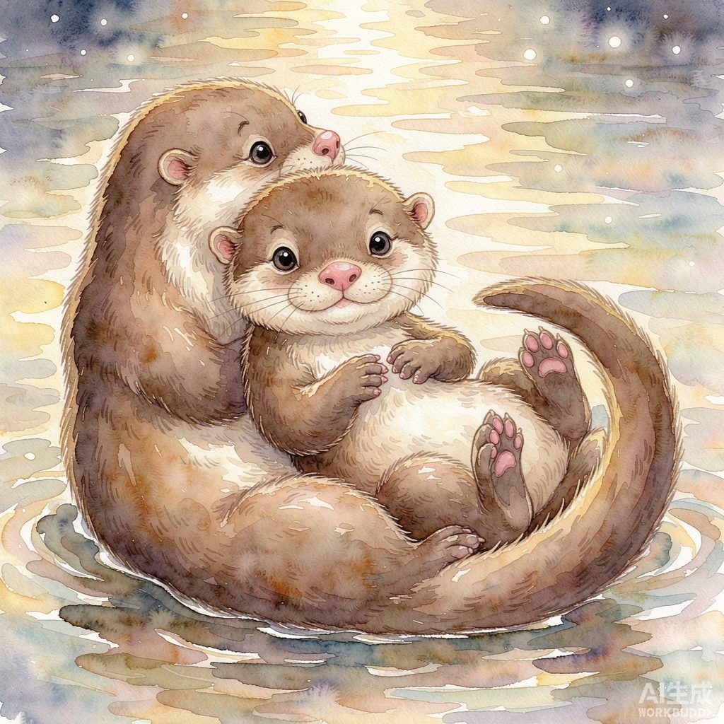 小水獭悠悠的暖暖手拉手