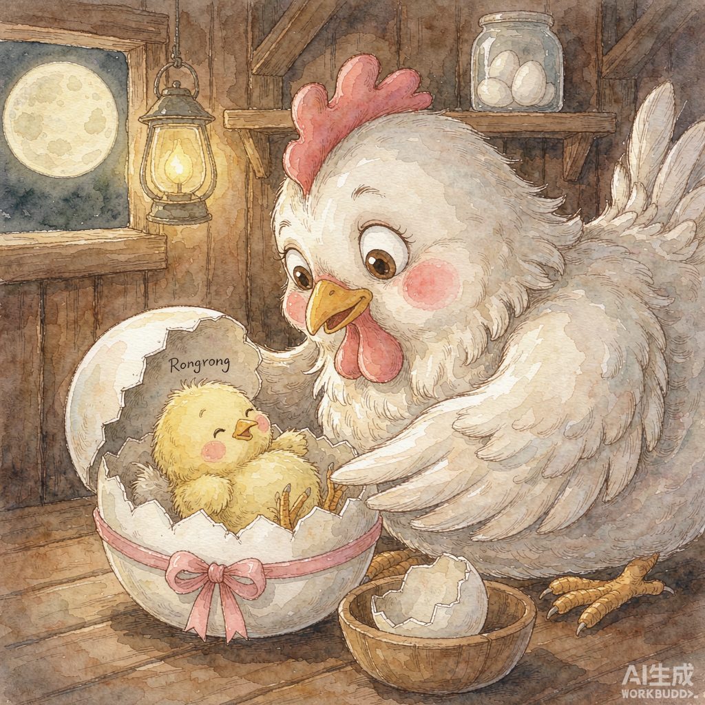 小鸡绒绒的蛋壳摇篮