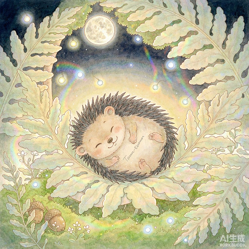 小刺猬团团的软软月光被