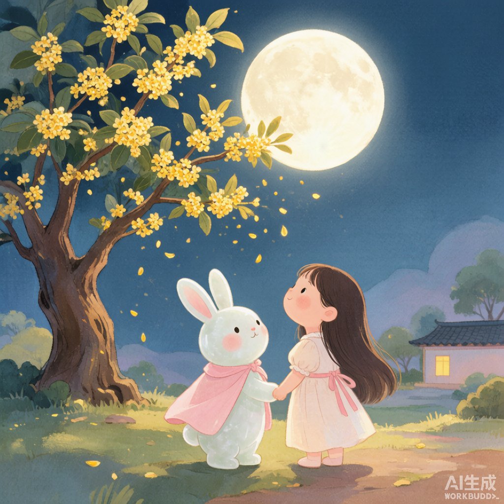 月宫玉兔的圆月夜