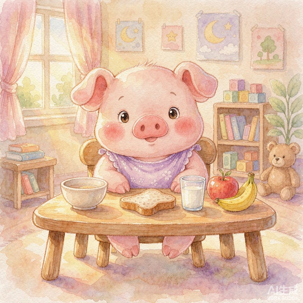 《小猪的藕荷色小围兜》